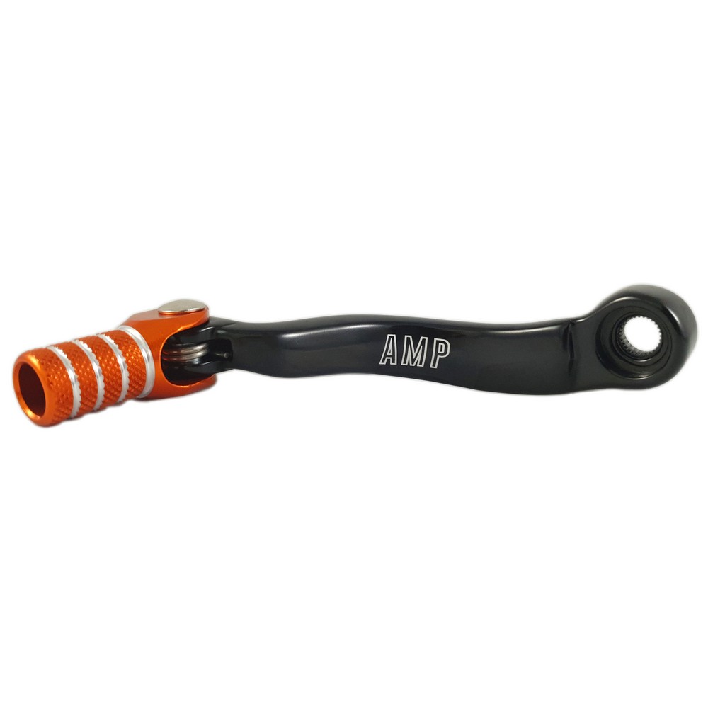 Leva cambio AMP in ergal corpo nero puntale arancione ktm 85-150 2t 17-22