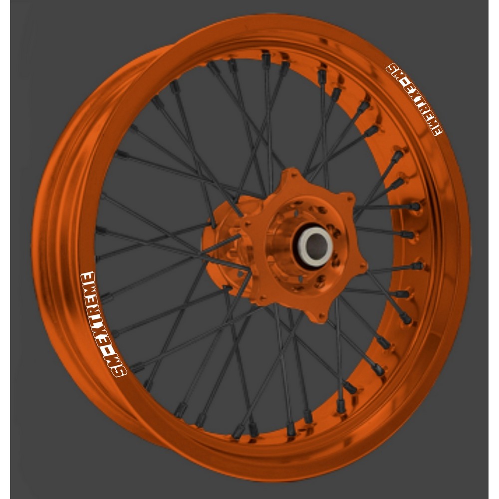 Coppia cerchi motard ktm full arancione SM-Extreme (17-17)