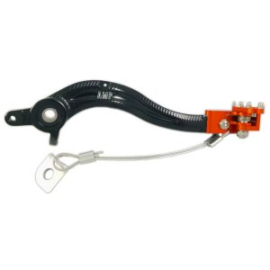 Pedale freno AMP in ergal corpo nero e puntale arancione Ktm 05-16